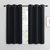 image:imageNICETOWN Blackout Draperies Window Curtain Panels AutumnWinter Thermal Insulated Solid Grommet Blackout CurtainsDrapes for Cafe Set of 2 42 inches by 50 inches Black