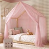 image:imageNICETOWN Light Pink Kids Bed Canopy for Nursery  Decorative Soft Voile Sheer Mosquito Net Window Scarf DIY Ascot Top Bed Scarf for PrincessBaby W114 x L180 1 PanelBaby Pink