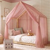 image:imageNICETOWN Light Pink Kids Bed Canopy for Nursery  Decorative Soft Voile Sheer Mosquito Net Window Scarf DIY Ascot Top Bed Scarf for PrincessBaby W114 x L180 1 PanelCoral Pink