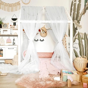 image:imageNICETOWN Light Pink Kids Bed Canopy for Nursery  Decorative Soft Voile Sheer Mosquito Net Window Scarf DIY Ascot Top Bed Scarf for PrincessBaby W114 x L180 1 PanelIvory