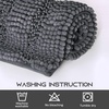 image:imageNICETOWN Grey Bathroom Contour Rug Sets Extra Thick Bath Rugs for Bathroom Soft Plush Chenille Shaggy Bath Mats Living Room Bedroom Mats Water Absorbent Floor Carpets 20 x 32 Plus 24 x 24 U