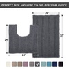 image:imageNICETOWN Grey Bathroom Contour Rug Sets Extra Thick Bath Rugs for Bathroom Soft Plush Chenille Shaggy Bath Mats Living Room Bedroom Mats Water Absorbent Floor Carpets 20 x 32 Plus 24 x 24 U