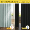 image:imageNICETOWN 100 Absolutely Blackout Linen Curtains with Thermal Insulated White Liner Seafoam Green 52 Wide 120 Length Energy Saving Curtains for Living Room 2 Panels Set Vertical Blinds
