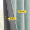 image:imageNICETOWN 100 Absolutely Blackout Linen Curtains with Thermal Insulated White Liner Seafoam Green 52 Wide 120 Length Energy Saving Curtains for Living Room 2 Panels Set Vertical Blinds
