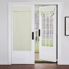 image:imageNICETOWN 100 Blackout French Door Curtains for Door Window Privacy Thermal Insulated Short Curtains for Kitchen Tie Up Shade Window Covering for Christmas Sage Green W26 X L40 Inch 1 PanelLight Beige