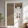 image:imageNICETOWN 100 Blackout French Door Curtains for Door Window Privacy Thermal Insulated Short Curtains for Kitchen Tie Up Shade Window Covering for Christmas Sage Green W26 X L40 Inch 1 PanelKhaki