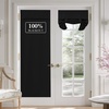 image:imageNICETOWN 100 Blackout French Door Curtains for Door Window Privacy Thermal Insulated Short Curtains for Kitchen Tie Up Shade Window Covering for Christmas Sage Green W26 X L40 Inch 1 PanelBlack