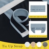 image:imageNICETOWN 100 Blackout French Door Curtains for Door Window Privacy Thermal Insulated Short Curtains for Kitchen Tie Up Shade Window Covering for Christmas Sage Green W26 X L40 Inch 1 PanelGreyish Blue