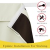 image:imageNICETOWN 100 Blackout French Door Curtains for Door Window Privacy Thermal Insulated Short Curtains for Kitchen Tie Up Shade Window Covering for Christmas Sage Green W26 X L40 Inch 1 PanelLight Beige