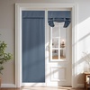 image:imageNICETOWN 100 Blackout French Door Curtains for Door Window Privacy Thermal Insulated Short Curtains for Kitchen Tie Up Shade Window Covering for Christmas Sage Green W26 X L40 Inch 1 PanelStone Blue
