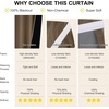 image:imageNICETOWN 100 Blackout French Door Curtains for Door Window Privacy Thermal Insulated Short Curtains for Kitchen Tie Up Shade Window Covering for Christmas Sage Green W26 X L40 Inch 1 PanelKhaki