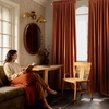 image:imageNICETOWN 96 inch Long Brown Velvet Curtains Extra Wide W62 x L96 Luxury Soft Thermal Insulated Room Darkening Heavy Duty Velvet Drapes for Sliding Glass Door 2 PanelsRed Series  Red Orange