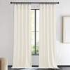image:imageNICETOWN 96 inch Long Brown Velvet Curtains Extra Wide W62 x L96 Luxury Soft Thermal Insulated Room Darkening Heavy Duty Velvet Drapes for Sliding Glass Door 2 PanelsWhite Series  Ivory White