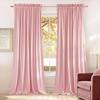 image:imageNICETOWN 96 inch Long Brown Velvet Curtains Extra Wide W62 x L96 Luxury Soft Thermal Insulated Room Darkening Heavy Duty Velvet Drapes for Sliding Glass Door 2 PanelsPink Series  Baby Pink