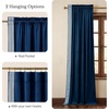 image:imageNICETOWN 96 inch Long Brown Velvet Curtains Extra Wide W62 x L96 Luxury Soft Thermal Insulated Room Darkening Heavy Duty Velvet Drapes for Sliding Glass Door 2 Panels1  Embroidered Trim  Navy Blue
