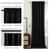 image:imageNICETOWN 96 inch Long Brown Velvet Curtains Extra Wide W62 x L96 Luxury Soft Thermal Insulated Room Darkening Heavy Duty Velvet Drapes for Sliding Glass Door 2 PanelsBlack Series  Black
