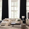 image:imageNICETOWN 96 inch Long Brown Velvet Curtains Extra Wide W62 x L96 Luxury Soft Thermal Insulated Room Darkening Heavy Duty Velvet Drapes for Sliding Glass Door 2 PanelsBlack Series  Black