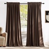 image:imageNICETOWN 96 inch Long Brown Velvet Curtains Extra Wide W62 x L96 Luxury Soft Thermal Insulated Room Darkening Heavy Duty Velvet Drapes for Sliding Glass Door 2 PanelsBrown Series  Brown