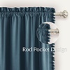 image:imageNICETOWN 96 inch Long Brown Velvet Curtains Extra Wide W62 x L96 Luxury Soft Thermal Insulated Room Darkening Heavy Duty Velvet Drapes for Sliding Glass Door 2 Panels3  Pom Pom  Slate Blue