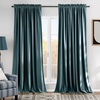 image:imageNICETOWN 96 inch Long Brown Velvet Curtains Extra Wide W62 x L96 Luxury Soft Thermal Insulated Room Darkening Heavy Duty Velvet Drapes for Sliding Glass Door 2 PanelsBlue Series  Greyish Blue