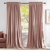image:imageNICETOWN 96 inch Long Brown Velvet Curtains Extra Wide W62 x L96 Luxury Soft Thermal Insulated Room Darkening Heavy Duty Velvet Drapes for Sliding Glass Door 2 PanelsPink Series  Dusty Pink