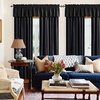 image:imageNICETOWN 96 inch Long Brown Velvet Curtains Extra Wide W62 x L96 Luxury Soft Thermal Insulated Room Darkening Heavy Duty Velvet Drapes for Sliding Glass Door 2 PanelsBlack Series  Black