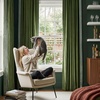 image:imageNICETOWN 96 inch Long Brown Velvet Curtains Extra Wide W62 x L96 Luxury Soft Thermal Insulated Room Darkening Heavy Duty Velvet Drapes for Sliding Glass Door 2 Panels1  Embroidered Trim  Olive Green