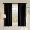 image:imageNICETOWN 96 inch Long Brown Velvet Curtains Extra Wide W62 x L96 Luxury Soft Thermal Insulated Room Darkening Heavy Duty Velvet Drapes for Sliding Glass Door 2 PanelsBlack Series  Black