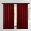 image:imageNICETOWN 96 inch Long Brown Velvet Curtains Extra Wide W62 x L96 Luxury Soft Thermal Insulated Room Darkening Heavy Duty Velvet Drapes for Sliding Glass Door 2 PanelsRed Series  Red