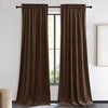 image:imageNICETOWN 96 inch Long Brown Velvet Curtains Extra Wide W62 x L96 Luxury Soft Thermal Insulated Room Darkening Heavy Duty Velvet Drapes for Sliding Glass Door 2 PanelsBrown Series  Brown