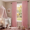 image:imageNICETOWN 96 inch Long Brown Velvet Curtains Extra Wide W62 x L96 Luxury Soft Thermal Insulated Room Darkening Heavy Duty Velvet Drapes for Sliding Glass Door 2 Panels3  Pom Pom  Blush Pink