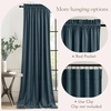 image:imageNICETOWN 96 inch Long Brown Velvet Curtains Extra Wide W62 x L96 Luxury Soft Thermal Insulated Room Darkening Heavy Duty Velvet Drapes for Sliding Glass Door 2 PanelsSlate Blue