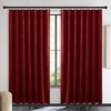 image:imageNICETOWN 96 inch Long Brown Velvet Curtains Extra Wide W62 x L96 Luxury Soft Thermal Insulated Room Darkening Heavy Duty Velvet Drapes for Sliding Glass Door 2 PanelsRed Series  Red