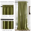 image:imageNICETOWN 96 inch Long Brown Velvet Curtains Extra Wide W62 x L96 Luxury Soft Thermal Insulated Room Darkening Heavy Duty Velvet Drapes for Sliding Glass Door 2 PanelsGreen Series  Moss Green