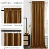 image:imageNICETOWN 96 inch Long Brown Velvet Curtains Extra Wide W62 x L96 Luxury Soft Thermal Insulated Room Darkening Heavy Duty Velvet Drapes for Sliding Glass Door 2 PanelsYellow Series  Gold Brown