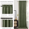 image:imageNICETOWN 96 inch Long Brown Velvet Curtains Extra Wide W62 x L96 Luxury Soft Thermal Insulated Room Darkening Heavy Duty Velvet Drapes for Sliding Glass Door 2 PanelsGreen Series  Sage Green