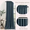 image:imageNICETOWN 96 inch Long Brown Velvet Curtains Extra Wide W62 x L96 Luxury Soft Thermal Insulated Room Darkening Heavy Duty Velvet Drapes for Sliding Glass Door 2 PanelsBlue Series  Slate Blue