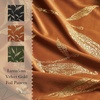 image:imageNICETOWN 96 inch Long Brown Velvet Curtains Extra Wide W62 x L96 Luxury Soft Thermal Insulated Room Darkening Heavy Duty Velvet Drapes for Sliding Glass Door 2 Panels2  Leaf Pattern  Burnt Orange