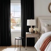 image:imageNICETOWN 96 inch Long Brown Velvet Curtains Extra Wide W62 x L96 Luxury Soft Thermal Insulated Room Darkening Heavy Duty Velvet Drapes for Sliding Glass Door 2 PanelsBlack Series  Black