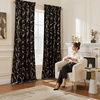 image:imageNICETOWN 96 inch Long Brown Velvet Curtains Extra Wide W62 x L96 Luxury Soft Thermal Insulated Room Darkening Heavy Duty Velvet Drapes for Sliding Glass Door 2 Panels2  Leaf Pattern  Black