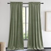 image:imageNICETOWN 96 inch Long Brown Velvet Curtains Extra Wide W62 x L96 Luxury Soft Thermal Insulated Room Darkening Heavy Duty Velvet Drapes for Sliding Glass Door 2 PanelsGreen Series  Sage Green