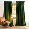 image:imageNICETOWN 96 inch Long Brown Velvet Curtains Extra Wide W62 x L96 Luxury Soft Thermal Insulated Room Darkening Heavy Duty Velvet Drapes for Sliding Glass Door 2 PanelsGreen Series  Olive Green