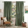 image:imageNICETOWN 96 inch Long Brown Velvet Curtains Extra Wide W62 x L96 Luxury Soft Thermal Insulated Room Darkening Heavy Duty Velvet Drapes for Sliding Glass Door 2 PanelsGreen Series  Sage Green