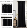 image:imageNICETOWN 96 inch Long Brown Velvet Curtains Extra Wide W62 x L96 Luxury Soft Thermal Insulated Room Darkening Heavy Duty Velvet Drapes for Sliding Glass Door 2 PanelsBlack Series  Black