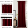 image:imageNICETOWN 96 inch Long Brown Velvet Curtains Extra Wide W62 x L96 Luxury Soft Thermal Insulated Room Darkening Heavy Duty Velvet Drapes for Sliding Glass Door 2 PanelsRed Series  Red