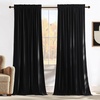 image:imageNICETOWN 96 inch Long Brown Velvet Curtains Extra Wide W62 x L96 Luxury Soft Thermal Insulated Room Darkening Heavy Duty Velvet Drapes for Sliding Glass Door 2 PanelsBlack Series  Black