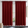 image:imageNICETOWN 96 inch Long Brown Velvet Curtains Extra Wide W62 x L96 Luxury Soft Thermal Insulated Room Darkening Heavy Duty Velvet Drapes for Sliding Glass Door 2 PanelsRed Series  Red