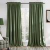 image:imageNICETOWN 96 inch Long Brown Velvet Curtains Extra Wide W62 x L96 Luxury Soft Thermal Insulated Room Darkening Heavy Duty Velvet Drapes for Sliding Glass Door 2 PanelsGreen Series  Sage Green