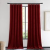 image:imageNICETOWN 96 inch Long Brown Velvet Curtains Extra Wide W62 x L96 Luxury Soft Thermal Insulated Room Darkening Heavy Duty Velvet Drapes for Sliding Glass Door 2 PanelsRed Series  Red