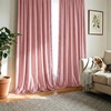 image:imageNICETOWN 96 inch Long Brown Velvet Curtains Extra Wide W62 x L96 Luxury Soft Thermal Insulated Room Darkening Heavy Duty Velvet Drapes for Sliding Glass Door 2 Panels3  Pom Pom  Blush Pink